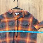 Old Navy The Boyfriend Womens Plaid Shirt Size X-Small Evermore Flannel Indie Photo 4
