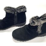Khombu  Bonnie Black Suede Leather Faux Fur Ankle Boots Women's Size 6 Photo 4