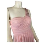 B Darlin B. DARLIN Pale Peach Sequin & Chiffon one shoulder Gown size 3/4 Photo 10