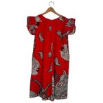 Leidirose Red Paisley Print Dress Short Sleeve Vintage Made in Philippines Size M Photo 1