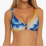 Becca  Bralette Bikini Top Size M Over the Rainbow Tie‎ Dye Reversible Photo 0