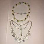 Lot of 3 Ankle Bracelets Shell Silver Tone Boho Floral Anklets Photo 1