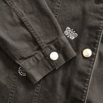 Quacker Factory Denim Stretch Jacket L Rhinestone Butterflies Casual Wardrobe Photo 1