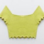 ZARA NWT  Lime Green Crochet Knit Scallop Hem Crop Top Bloggers Fav Photo 5