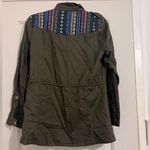 Cecico  Military Utility Jacket Olive Green Star Studs Embroidered Western Photo 1