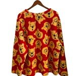 Disney Winnie The Pooh Red Yellow Sherpa Sweater Top Pajama Fall winter Pullover Photo 1