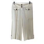 Bebe Cropped Pants Women’s Trousers size 4 Ivory Photo 1