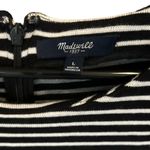 Madewell  Women's Fit & Flare Black & White Striped Short‎ Sleeve Dress Size L Photo 4
