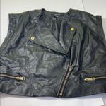 Peper Tee black Faux Leather Vest with Gold Accents. Size L Photo 7