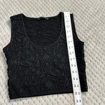 RVN Cropped Tank Top Women's XS Black Textured Scoop Neck‎ Wide Strap Photo 2