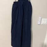 STAUD Vanessa halterneck cotton blend poplin dress pocket tie back midi navy M Blue Size M Photo 7