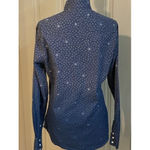 True Religion  Blue Pearl Snap Western Shirt Women’s S Pocket Collar Long Sleeve Photo 5
