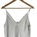 Oscar de la Renta  Pink Label White Cotton V-Neck Eyelet Slip Pajama Dress Size L Photo 1