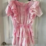 Love Shack Fancy 281  Natasha Short Sleeve Eyelet Mini Dress Size XS Color Pink Photo 5