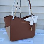 Michael Kors Camel Multi Saffiano Leather Shoulder Bag Tote Photo 1