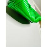 THEMOIRé Green Leather Magnetic Closure Puffy Trim Tia Plissa Bag Purse Photo 6