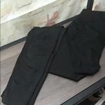 Women’s Activewear Black Leggings with Pockets and Side Leg Mesh Insets Photo 1