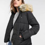 Topshop Nordstrom Removable Faux Fur Hoodie Puffer Zip Up Drawstring Jacket 4 Photo 2
