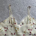 Cruz Sheer Yellow floral short night gown women L. adjustable straps, spring NWT Size L Photo 3