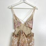 Mac Duggal  Sequin Strappy Cutout Tulle Gown in Oyster Size US 8 Photo 7