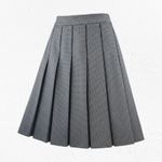 Vintage 1980s Drama Black White Houndstooth Check Wool Pleated Skirt Size 4 Photo 0