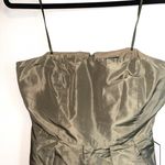 J.Crew  NWT Army Green 100% Silk Strapless Mini Dress Photo 1