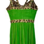 Mandalay Jade Green Gold Silk Beaded Maxi Long Gown Evening Formal Dress Women 8 Photo 7