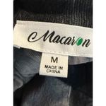 Macaron Women Tie Dye Corduroy Button Up Shirt Jacket Medium Wearable Art Black Photo 5