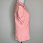 Linen Short Sleeve Camp Shirt Sz Medium Peach Orange Photo 3