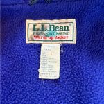 LL Bean Vintage Fleece Lined Warm Up Jacket Bomber Jacket Womens Large Red Blue Photo 8