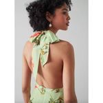 LK Bennett L.K. Bennett Kristen Pistachio Poppy Print Cotton Silk Gown Green Womens Size 2 Photo 3