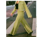 Roxy NWT  x Chloe Kim Corduroy High Waist Wide Leg Pants Moss Green Photo 5