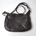 Dark Brown Smooth Leather* Patchwork Bag Purse Zip Pockets Minimalist Boho Chic Photo 1