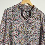 NYDJ Ruffle Neck Long Sleeve Blouse In Canyon Geo Size Large Photo 11