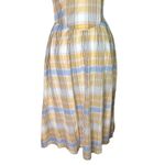 Saint Geraldine Polly Cotton Ruffle Cottagecore Kingsley Plaid Pocket Midi Dress Blue Photo 2