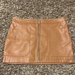 Free People Faux Leather Mini Skirt Tan Size 4 Photo 0