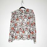 IRO  Carus Silk Blend Absract Long Sleeve Ruffle Blouse Womens Multicolor Size 40 Photo 2