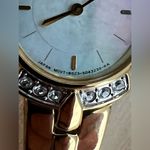 Citizen Eco-Drive Ladies Watch Crystals Pearl Dial Gold Tone Bracelet Solar Photo 3