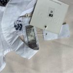 White and Navy Embroidered Sleeveless Top Size XS Photo 3