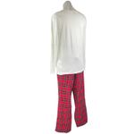 J.Crew White Red Holiday Crew Plaid Flannel Long Sleeve Sleepwear Pajamas Set M Size M Photo 1
