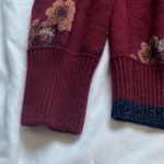 Coach : Burgundy Floral Jacquard Crewneck (66531)Sweater- Wool Blend- Metallic- S Photo 3
