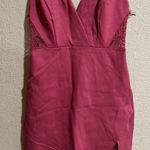 ASTR dark pink lace accent asymmetric dress Photo 0