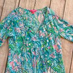 Lilly Pulitzer Azita Tunic Dress Blue Ibiza Floral Print Size Small Beach Travel Photo 7