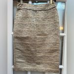 Monsoon  London Black Metallic Champagne Sparkle Pencil Skirt Size 4 Small S NWT Photo 0