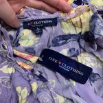 One Clothing Maxi Dress Floral Print Lavender Women's Size L Button Front NWT Photo 4