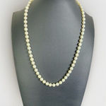 14K Gold Clasp 7MM Individually Knotted Real Creamy Pearl Strand 21” Necklace White Photo 0