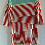 J. McLaughlin  Nicola Dress Orange‎ Blue Stripe Catalina Cloth Resortwear Travel Photo 0