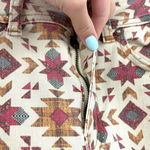 Free People  Wild Child Skinny‎ Jeans Geometric Printed Aztec Size 25 Photo 4