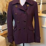 EXPRESS | Purple Plum Wool Pea Coat Size SP Photo 0
