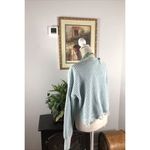 Rue 21 Women’s Cropped Knit Sweater in Size XS Teal Long Sleeve V-neck Pullover Photo 2